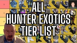 ALL HUNTER EXOTICS TIER LISTPVEPVP DESTINY 2 LIGHTFALL [upl. by Novyak]