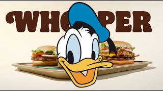 Donald Duck sings Whopper Whopper Burger King Commercial [upl. by Ancelin]