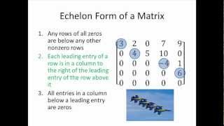 Elementary Linear Algebra Echelon Form of a Matrix Part 1 [upl. by Onateag]