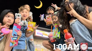 I SNUCK OUT WITH MY LITTLE COUSINS TO GET SNACKS😱🤫🌙 [upl. by Yenffad]