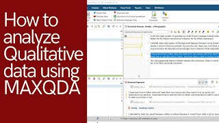 Qualitative Data Analysis Using MAXQDA [upl. by Einattirb]