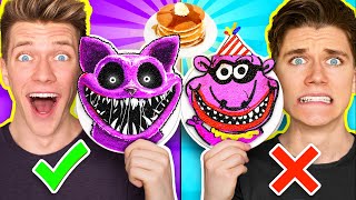 Level 1  100 PANCAKE ART CHALLENGE How To Make Poppy Playtime Catnap vs Roblox Emoji Animation [upl. by Ardeid]