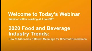 Food and Beverage Industry Trends Webinar [upl. by Tjader]