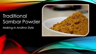 Traditional Sambar Powder  Andhra Style [upl. by Loredo]