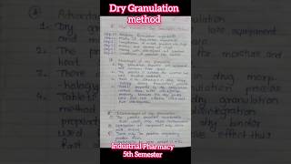 Dry Granulation Methods industrialpharmacy shorts trendingshorts granulation viralshorts gpat [upl. by Pedrotti]