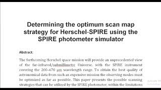 Determining the optimum scan map strategy for Herschel‐SPIRE using the SPIRE photometer simulator [upl. by Rezzani]