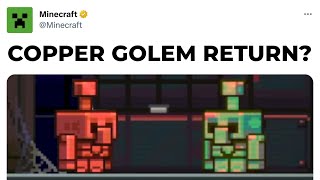 NEW MINECRAFT COPPER GOLEM RETURN TEASED  SOME MINECRAFT 121 RELEASE DATE NEWS [upl. by Finzer]