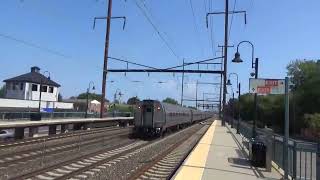 Amtrak Northeast Regional and Acela Trains at Croydon Station [upl. by Scherle]