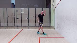 Squash tips Backhand return of serve  Return of serve after sidewall [upl. by Gnad138]