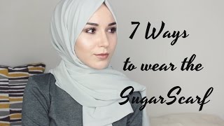 HIJAB TUTORIAL  7 Ways to wear the SugarScarf [upl. by Dnomed279]