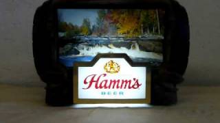 HAMMS BEER SIGN REVOLVING SCENE BARREL ON EBAY [upl. by Notaes]