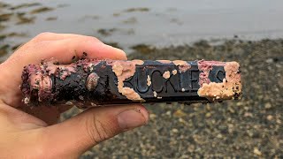 Found a Vintage Amber Buckleys Glass Bottle in Ketch Harbour [upl. by Anna-Maria39]