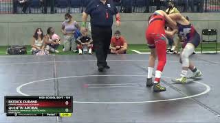 High School Boys 138 Patrick Durand Hawaii Wrestling Academy Vs Quentin Arcibal Cimarron Memorial [upl. by Ynnelg]