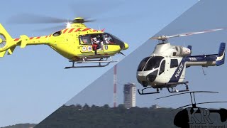 EC135 and MD902 helicopters arriving to Budaörs Airshow 2021 [upl. by Alesi]