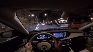 POV5 2016 Mercedes S350d 4MATIC L W222 9GTRONIC  night Warsaw drive city centre POV test [upl. by Annaujat]