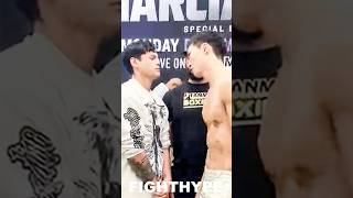 Ryan Garcia TRIES TO PUNK Rukiya Anpo amp MAKES HIM FLINCH during HEADBUTT FACE OFF [upl. by Kimber]