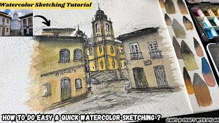 WEEKEND IN BRAZIL WATERCOLOR SKETCHING TUTORIALHOW TO DRAW EASY AND QUICK [upl. by Vale]