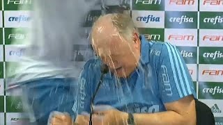 Luiz Felipe Scolari soaked by Palmeiras squad after title win [upl. by Oiluj]