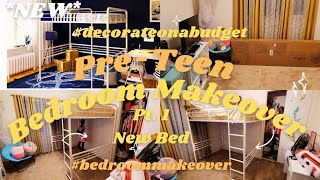 NEW PreTeen Bedroom Makeover Pt 1 New Bedbedroommakeover decorateonabudget loftbed walmart [upl. by Nodal]