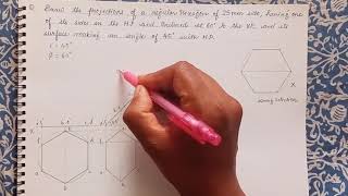 Engineering Drawing Engineering Graphics Problem on Projections of planes for Regular Hexagon [upl. by Ainesy]