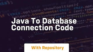 java to database connection code [upl. by Ardnassac764]