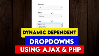 Dynamic Dependent Dropdowns using AJAX JQUERY PHP PDO MYSQL [upl. by Mccafferty607]