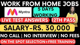 Myntra HiringLive testWork From Home Jobs12th PassNo InterviewOnline jobs2024 [upl. by Kessia]