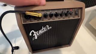 Fender Acoustasonic Guitar Amp for Acoustic Guitar Dual Front Panel inputs Review [upl. by Nivahb]