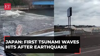 Japan First Tsunami waves hits after 76 magnitude earthquake [upl. by Negyam]