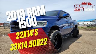 2019 Ram 1500 22x14 75 Fuel Triton D581 Wrapped in 33x1450r22 Haida HD869 [upl. by Ayatahs]