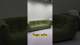 Togo sofa with velvet material in green color [upl. by Spearman]