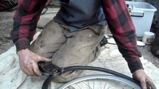 Penny Farthing tyre fitting [upl. by Arica]