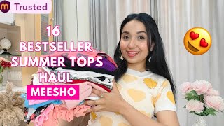 16 Prettiest Meesho Tops try on Haul 💕😍  Isha Vinod Jain [upl. by Kerianne]