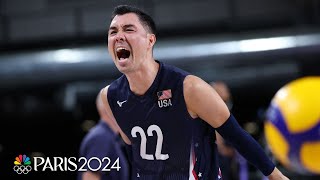 Team USA controls match vs Argentina throughout mens volleyball opener  Paris Olympics [upl. by Razal118]