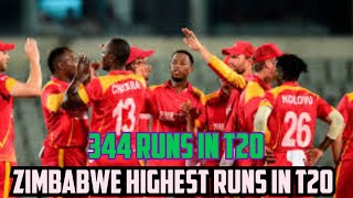 Zimbabwe T20 match 344 runs  Zimbabwe team ने बनाया T20 में 344 runs zimbabwe zimbabwecricket [upl. by Neyr]