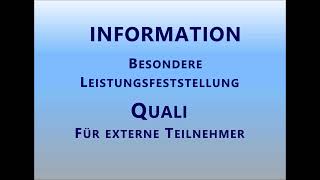 Infos zum Quali für externe Teilnehmer [upl. by Rafat]