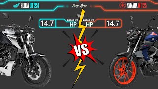 Honda Cb 125 R VS YAMAHA MT 125  Comparison  Mileage  Top Speed  Price  Bike Informer [upl. by Ambrogio]