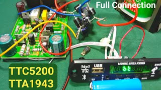 DIY Heavy Bass Powerful Amplifier Using TTC5200 TTA1943 Transistor With Bluetooth amp Sound Controller [upl. by Ramej]