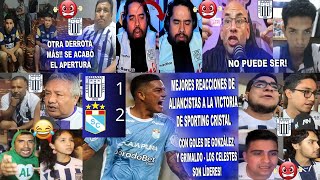 MEJORES REACCIONES DE ALIANCISTAS AL ALIANZA LIMA 12 SPORTING CRISTAL  REMONTADA Y GOL DE GRIMALDO [upl. by Benildas]