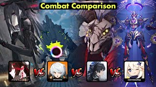 Punishing Gray Raven vs Zenless Zone Zero vs Wuthering Waves vs Genshin Impact Combat Comparison [upl. by Reeta]