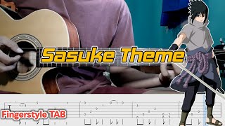 SASUKE Theme  Hyouhaku  Kokuten  Naruto Ost  Fingerstyle Guitar  TAB [upl. by Reinertson]