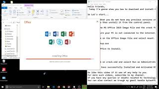 Install and Activate MS Office Professional Plus 2019 [upl. by Marna]