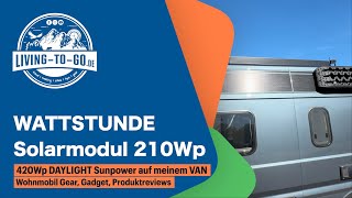 Wahnsinn 420 Wp Solarmodule auf meinem 540 Kastenwagen 2 x WATTSTUNDE® WS210SPS DAYLIGHT Sunpower [upl. by Dnob]