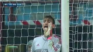 Gianluigi Donnarumma vs Sassuolo Home DEBUT 25102015 [upl. by Elleiand]