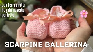 🩰 Scarpine neonato ai ferri quotBALLERINAquot 🌸 [upl. by Cahn691]