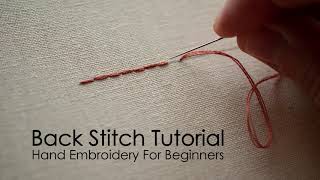 Hand Embroidery For Beginners  Back Stitch Tutorial [upl. by Benetta657]