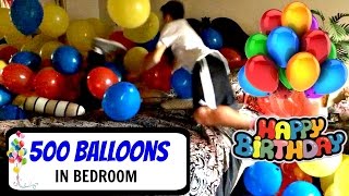 500 BALLOONS FILLED IN BEDROOM [upl. by Ri202]