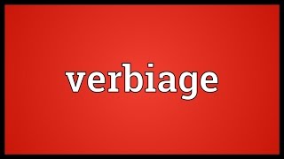 Verbiage Meaning [upl. by Parks]