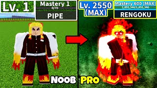 Beating Blox Fruits as Rengoku Lvl 0 to Max Lvl Full Human v4 Awakening Noob to Pro in Blox Fruits [upl. by Bohlin980]