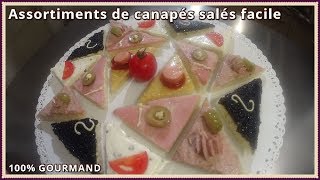 Assortiments de canapés salés facile [upl. by Aglo]